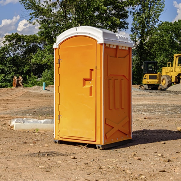 how often are the portable restrooms cleaned and serviced during a rental period in Oakhurst OK